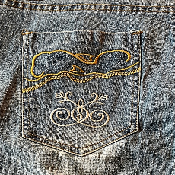 Vintage Old Skool women’s Denim Capris Jeans Hip Hop Skater 100% Cotton 90’s - Picture 7 of 8